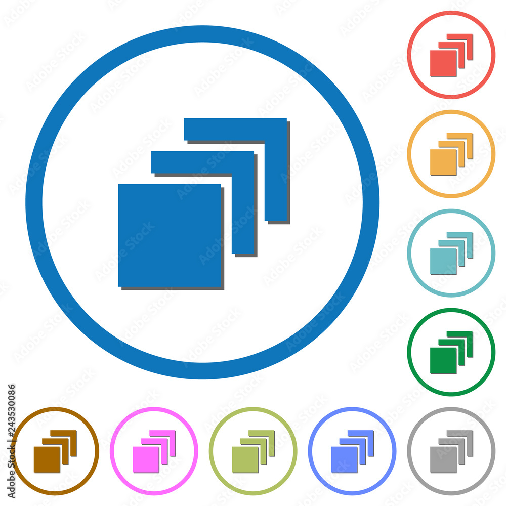 Poster multiple canvases icons with shadows and outlines