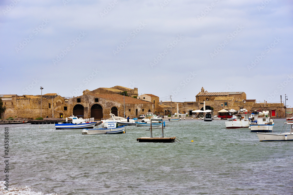 Wall mural glimpse of marzamemi and the tonnara sicily italy