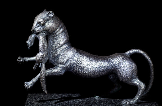 A metal babr -  armorial animal of Irkutsk region in East Siberia