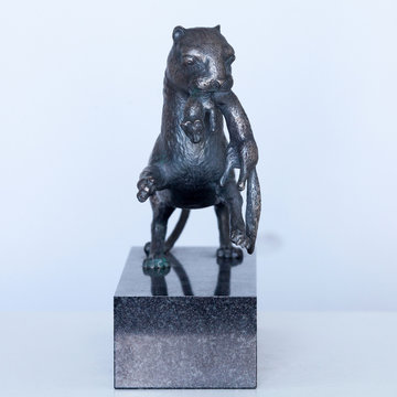 A metal babr -  armorial animal of Irkutsk region in East Siberia
