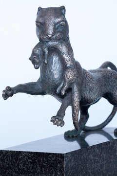 A metal babr -  armorial animal of Irkutsk region in East Siberia