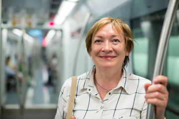 retiree woman passenger train