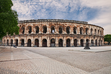 Fototapeta na wymiar Nimes, France: the ancient Roman Arena