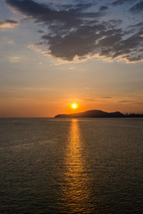 Fototapeta na wymiar Sunset hour in Santos, Brazil