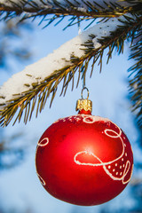 Red Christmas tree ball