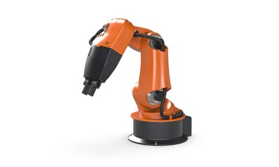 3D render of robot arm isolated on white