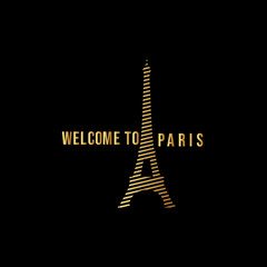 Welcome to Paris Logo Vector Template Design Illustration