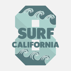 t-shirt surfing california, graphic print design, surfers print