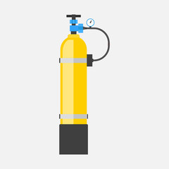 icon oxygen cylinder, flat design, image