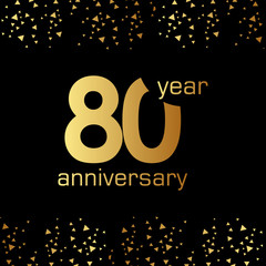 80 Year Anniversary Vector Template Design Illustration