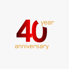 40 Year Anniversary Vector Template Design Illustration