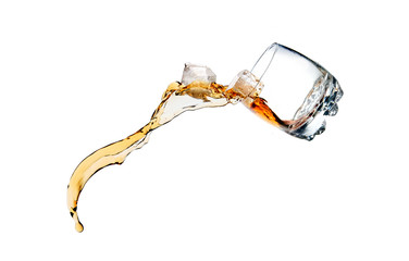 whiskey splash out of glass