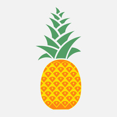 icon pineapple, symbol of hospitality, flat design