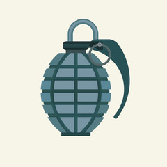 Fototapeta premium Grenade icon in flat color style. Military army explosive fragme