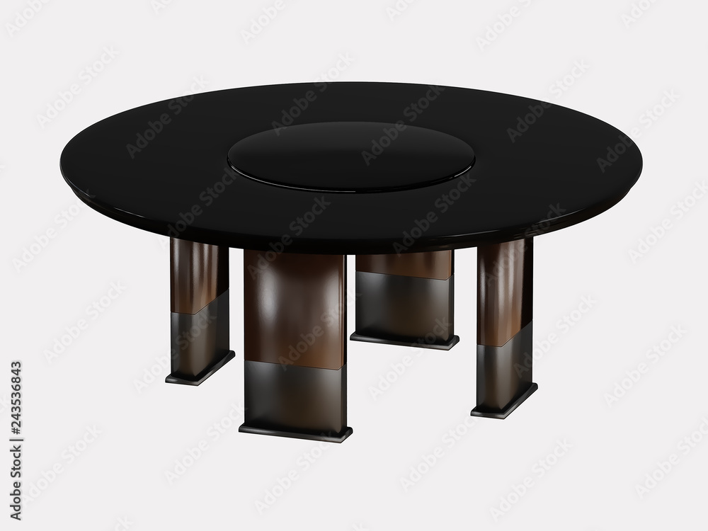 Poster round table on a white background 3d rendering