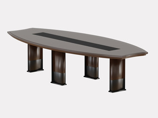 Large kitchen table on a white background 3d rendering