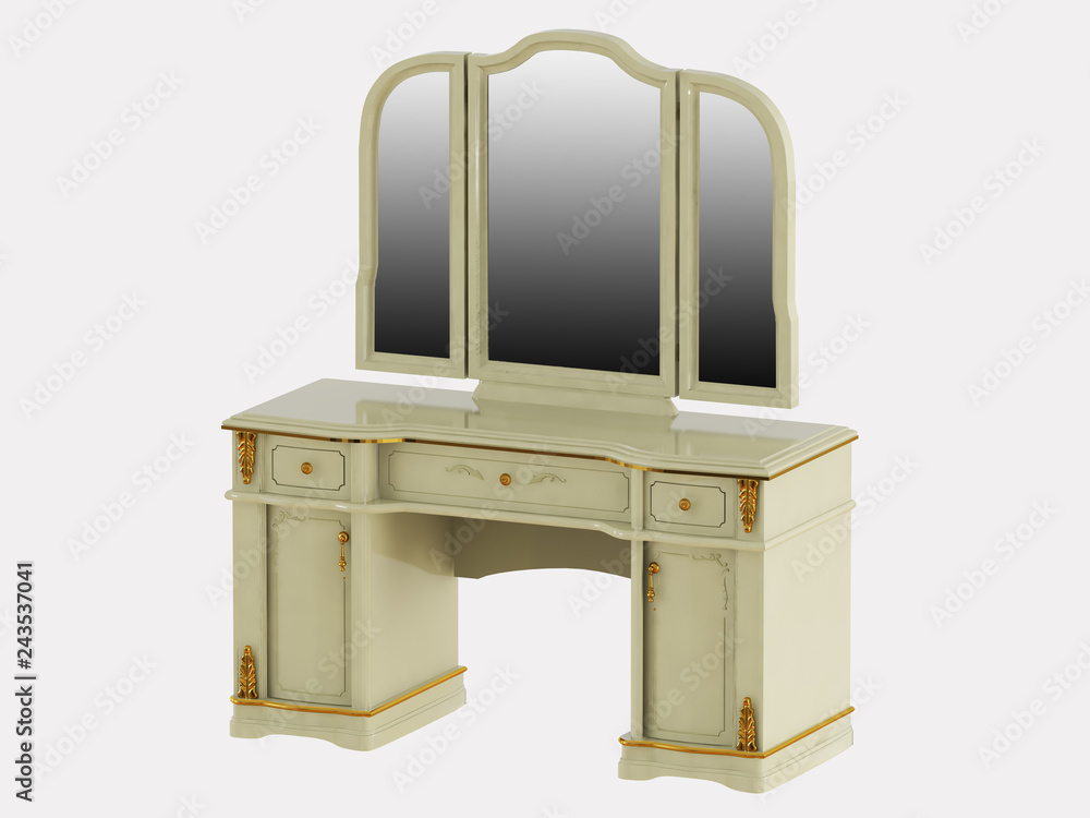 Poster dressing table on a white background 3d rendering