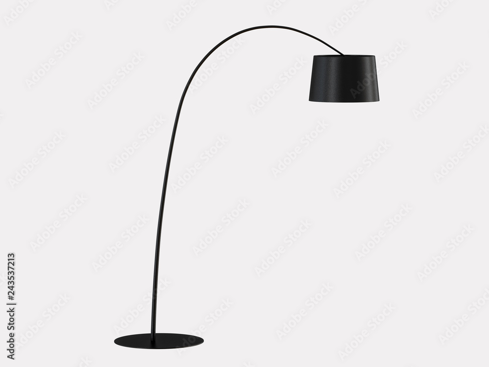 Poster floor lamp on a white background 3d rendering