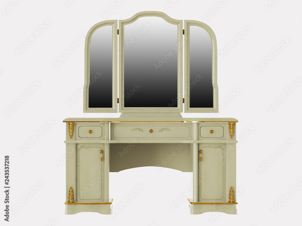 Poster dressing table on a white background 3d rendering