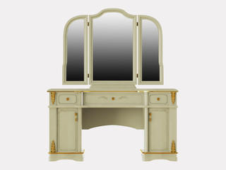 Dressing table on a white background 3d rendering
