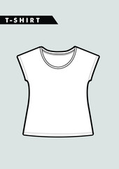 Trendy women t shirt,cad design in vector. - 243537632