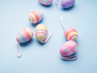 Easter concept background with colorful eggs