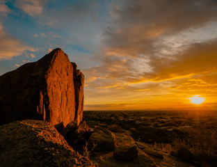 Beautiful desert landscape sunset over Arizona, Scottsdale area,USA