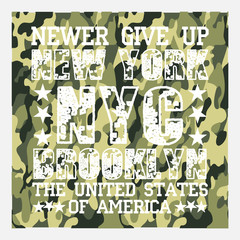 t-shirt design with camouflage texture,t-shirt Brooklyn, sport