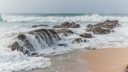 Beach  Ocean Waves Winds Rocky Coastline