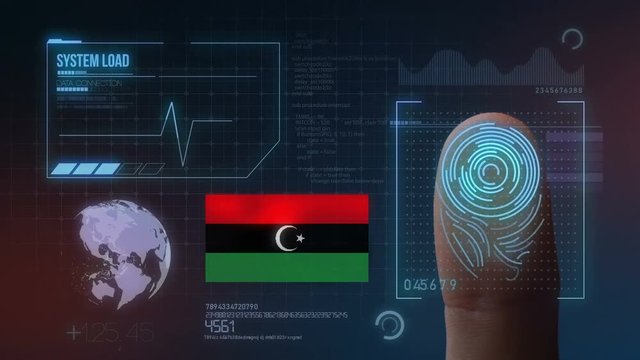 Finger Print Biometric Scanning Identification System. Libya Nationality