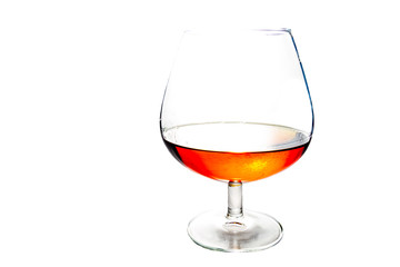 Brandy alcohol glass isolated on a white background