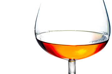 Brandy alcohol glass isolated on a white background