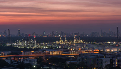 Fototapeta na wymiar Oil refinery Chao Phraya River