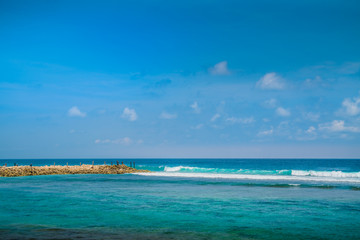 Sunrise Waves and Amazing Landscape Ocean.