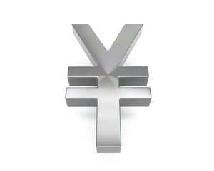 3d brushed metal yen icon