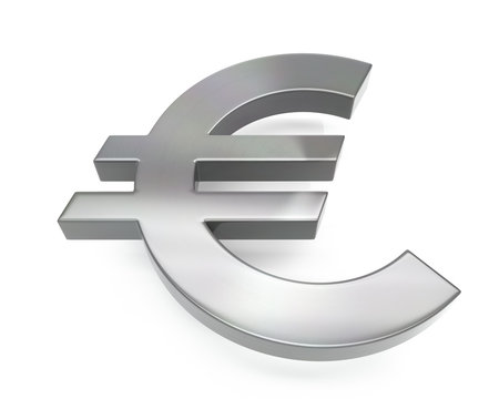 3d brushed metal euro icon