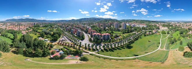 Terni, Umbria, Italy. Equirectangular panorama 360°. Aerial drone photo