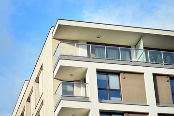 Abstract fragment of contemporary architecture. Residential modern building