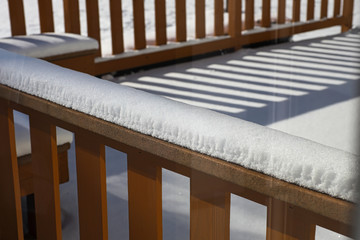 Fototapeta na wymiar Snow On Fence