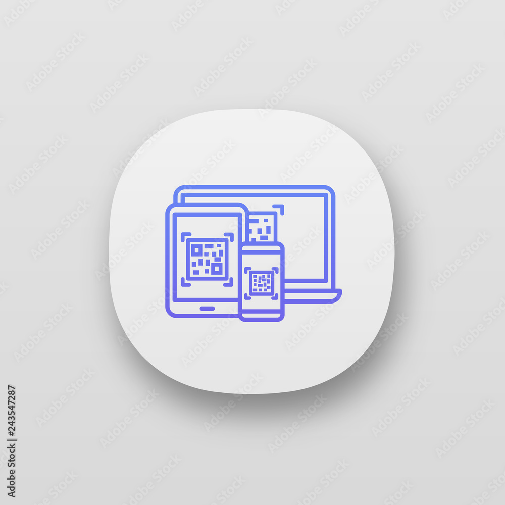 Poster qr codes on different devices app icon