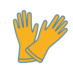 Household gloves color icon