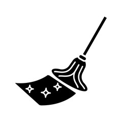 Cleaning mop glyph icon