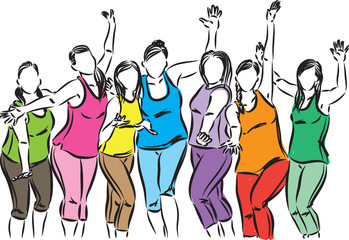 fitness active women vector illustration