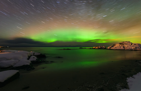 Aurora borealis from Gims&oslash;ya island in Lofoten, Norway