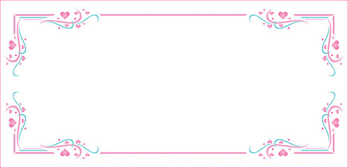 pink blue patterns heart frame valentines day