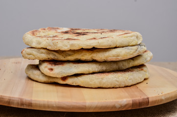 Traditional bread called Bazlama, Turkish bread