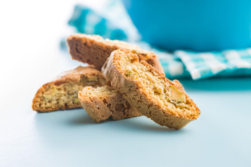Sweet cantuccini biscuits. Italian biscotti.