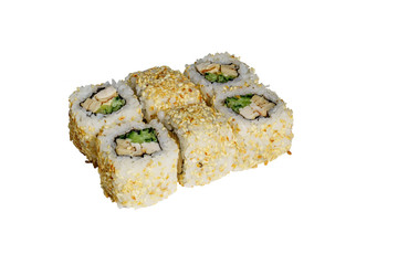 Japanese sushi on a white background with a clipping