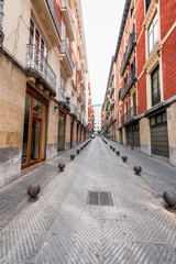 Narrow street in Bilbao, Spain