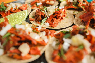 tacos al pastor, mexican taco, street food in mexico city